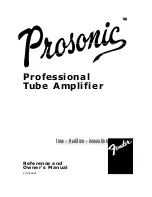 Fender Prosonic Reference And Owner'S Manual preview