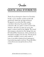 Preview for 3 page of Fender SANTA ANA OVERDRIVE Quikstart Manual