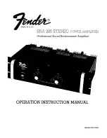 Fender SRA 200 Operating Instructions Manual preview