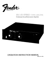 Fender SRA 400 Operating Instructions Manual preview