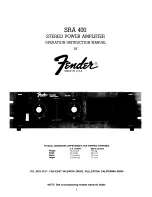 Preview for 3 page of Fender SRA 400 Operating Instructions Manual