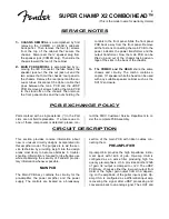 Preview for 4 page of Fender Super Champ X2 Service Manual