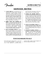 Preview for 5 page of Fender SUPER-SONIC 22 Service Manual