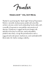 Preview for 3 page of Fender TREAD-LIGHT VOL/EXP PEDAL Manual