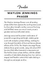 Preview for 3 page of Fender WAYLON JENNINGS PHASER Manual