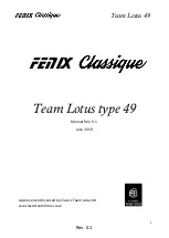 Fenix Classique Team Lotus 49 Manual preview