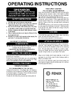 Предварительный просмотр 6 страницы Fenix ECOSTATIC WMX706 Installation And Operating Instructions Manual