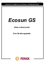 Fenix Ecosun GS 300 Instructions For Installation And Use Manual preview