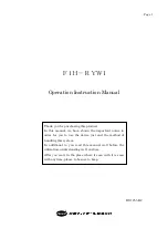 Fenwal F1H-RYW1 Operation & Instruction Manual preview