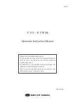 Fenwal F1H-RYW1K Operation & Instruction Manual preview