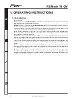 Preview for 4 page of Fer FERtech 18 OV Instructions For Use, Installation And Maintenance