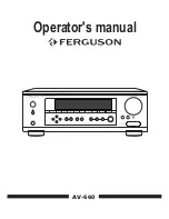 Предварительный просмотр 1 страницы Ferguson AV-660 Operator'S Manual