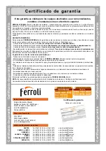 Предварительный просмотр 141 страницы ferolli FORCE W 120 Instructions For Use, Installation And Maintenance