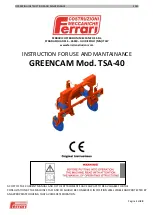 Ferrari Costruzioni Meccaniche GREENCAM TSA-40 Instructions For Use And Maintenance Manual предпросмотр