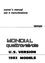 Preview for 3 page of Ferrari 1983 Mondial Quattrovalvole U.S. Owner'S Manual