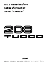 Предварительный просмотр 2 страницы Ferrari 208 TURBO Owner'S Manual