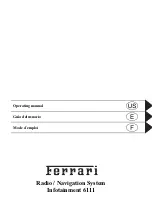 Preview for 1 page of Ferrari Infotainment 6111 Operating Manual