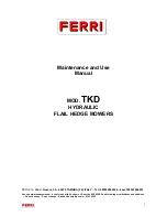 FERRI TKD Maintenance And Use Manual preview