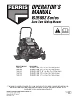 Preview for 1 page of Ferris 5900500 Operator'S Manual