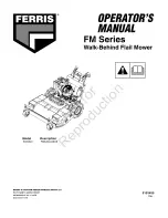 Preview for 1 page of Ferris 5900520 Operator'S Manual