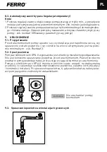 Предварительный просмотр 11 страницы Ferro 0607W Installation And Operation Manual