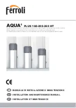 Preview for 1 page of Ferroli AQUA1 PLUS Installation And Maintenance Manual