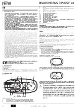 Preview for 2 page of Ferroli DIVACONDENS D PLUS F 24 Instructions For Use, Installation And Maintenance