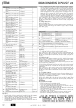 Preview for 92 page of Ferroli DIVACONDENS D PLUS F 24 Instructions For Use, Installation And Maintenance