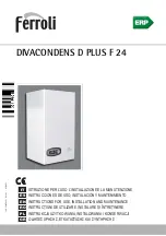 Preview for 1 page of Ferroli DIVACONDENS D PLUS F 24 Instructions For Use, Maintenance And Installation Manual