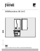 Preview for 1 page of Ferroli DOMIcondens HE 26 C Instructions For Use, Installation And Maintenance