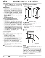 Preview for 96 page of Ferroli ENERGY TOP W 125 Instructions For Use, Installation And Maintenance