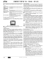 Preview for 104 page of Ferroli ENERGY TOP W 125 Instructions For Use, Installation And Maintenance