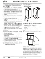 Preview for 110 page of Ferroli ENERGY TOP W 125 Instructions For Use, Installation And Maintenance