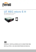 Предварительный просмотр 1 страницы Ferroli UT REC micro E 100H Instructions For Installation, Use And Maintenance Manual