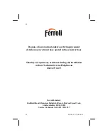 Preview for 14 page of Ferroli ZU0800013 Installation & User'S Instructions