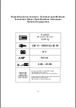 Предварительный просмотр 4 страницы Ferve F-2201 Manual