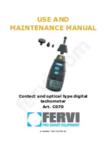 Preview for 1 page of Fervi 60117 Use And Maintenance Manual