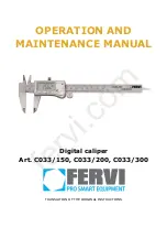 Preview for 1 page of Fervi C033/150 Operation And Maintenance Manual