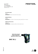 Preview for 1 page of Festool BHC 18 Li Instruction Manual