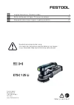 Festool ETSC 125 Li Original Instructions Manual preview