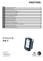 Festool SYSLITE KAL II Original Instructions Manual preview