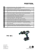 Festool TPC 18/4 Original Instructions Manual preview