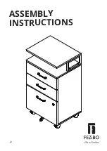 FEZIBO 3-Drawer Rolling File Cabinet with Lock Assembling Instructions preview