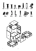 Предварительный просмотр 4 страницы FEZIBO 3-Drawer Rolling File Cabinet with Lock Assembling Instructions