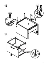 Предварительный просмотр 11 страницы FEZIBO 3-Drawer Rolling File Cabinet with Lock Assembling Instructions