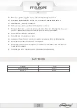 Preview for 23 page of FF Europe physionics MTRPL01-32 Original Instruction Manual