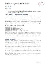 FFE Talentum UV/IR Test Unit Procedure preview