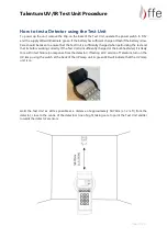 Preview for 3 page of FFE Talentum UV/IR Test Unit Procedure