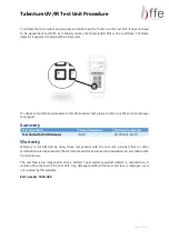 Preview for 4 page of FFE Talentum UV/IR Test Unit Procedure