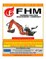 FHM BACKHOE BH 8 Operation And Parts Manual preview